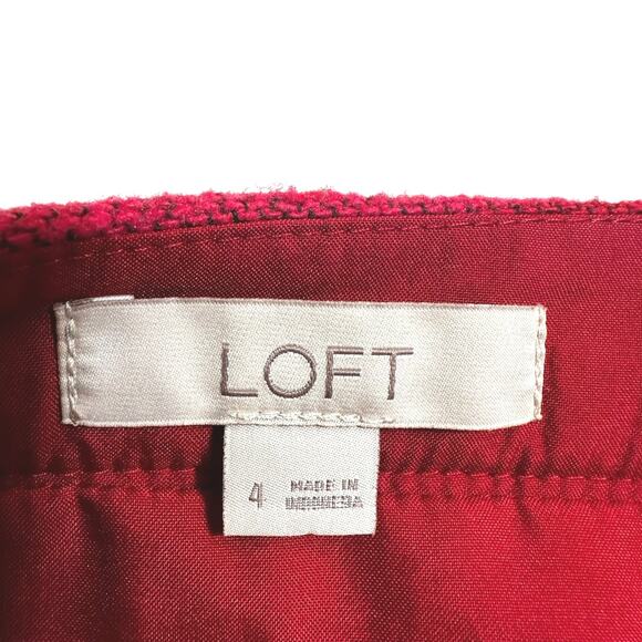 LOFT Striped Wool Blend Wrap Mini Skirt Pink Multi Size 4 Preppy Career Work - Picture 5 of 7